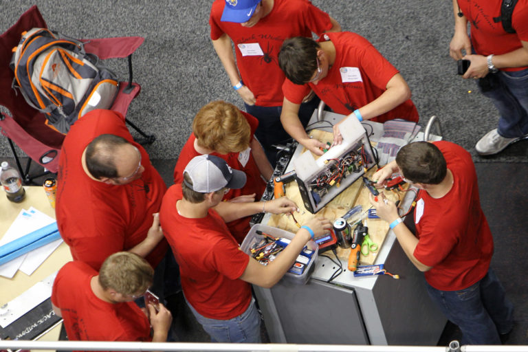 NRL Team working on their robot